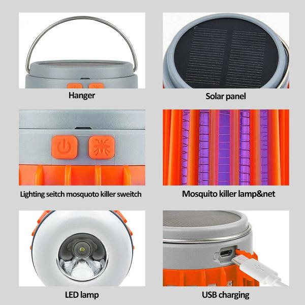 Indoor & Outdoor Rechargeable Mosquito Killer Lamp, Orange