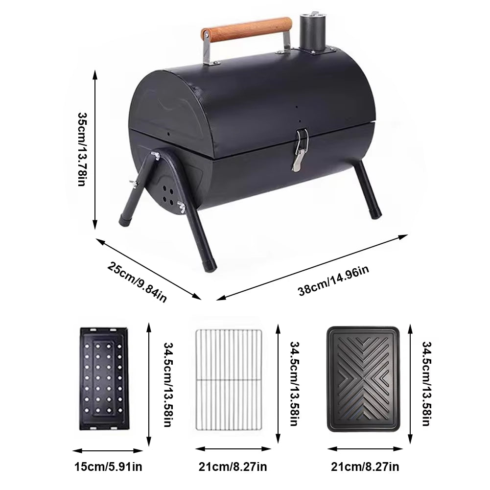 Barbecue Grill Portable Dual Purpose BBQ Grill Heating Stoves Large Rack Net Firewood Stove Camping Barbecue Heating Stoves