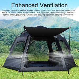 Waterproof Instant Camping Tent - 2/3/4 Person Easy Quick Setup Dome Family Tents for Camping, Beach Tent